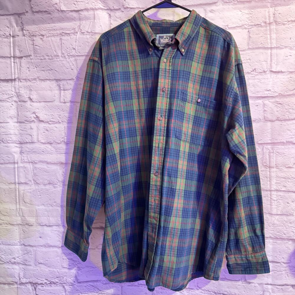 Woolrich Colorful Flannel Shirt - GORGEOUS - SZ XL - 100% Cotton cozy autumn